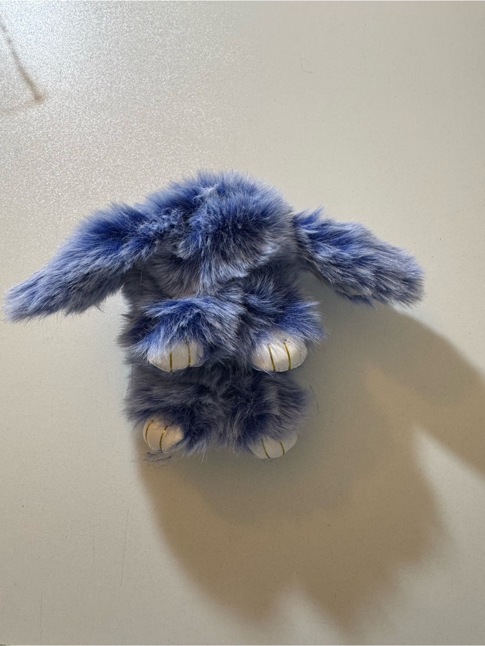 Plush Faux Fur Bunny Bag Charm in Blue